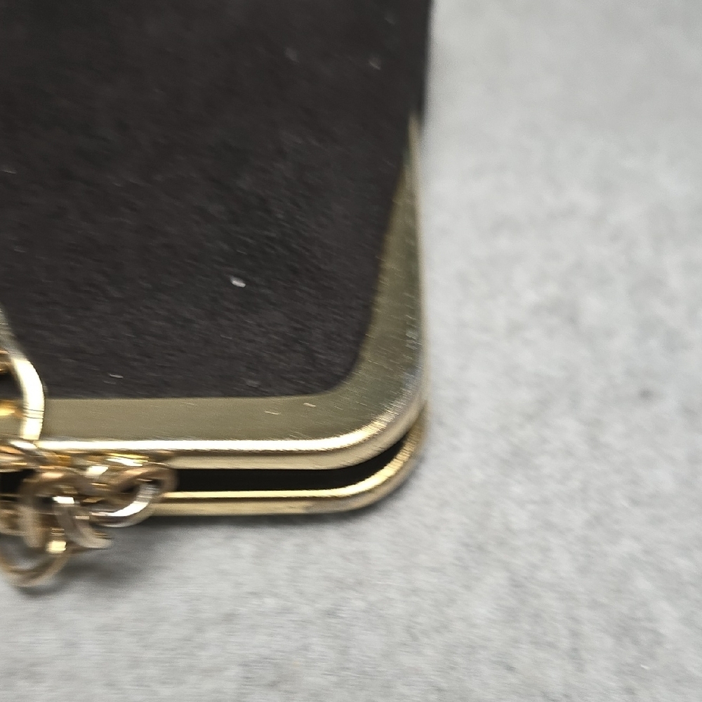 Elegant Vintage Black Suede Kiss Lock Chain Evening Bag - Picture 7 of 14